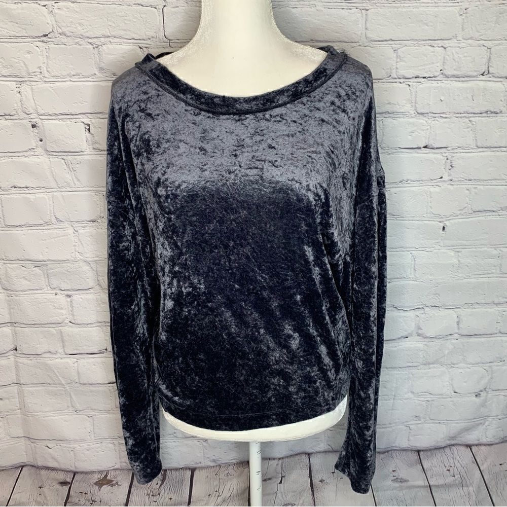 FREE PEOPLE We The Free Milan layering top crushed velvet pullover - Picture 3 of 12